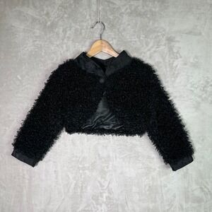 Black Textured Bolero Shrug Gothic Victorian Cropped Jacket Handmade by Shenova